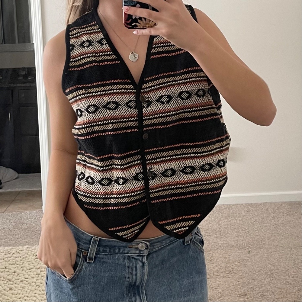 Vintage Western Boho New Identity Cotton Tapestry Vest‎
